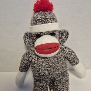 Bear With Me Sock Monkey Plush Knit Stuffed AnimaBrown and Red Sock Monkey Plush